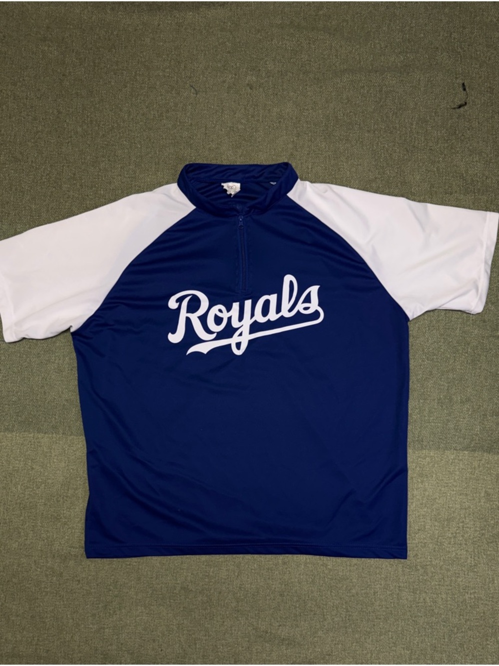Royals Short Sleeve Baseball Tee - Navy and White